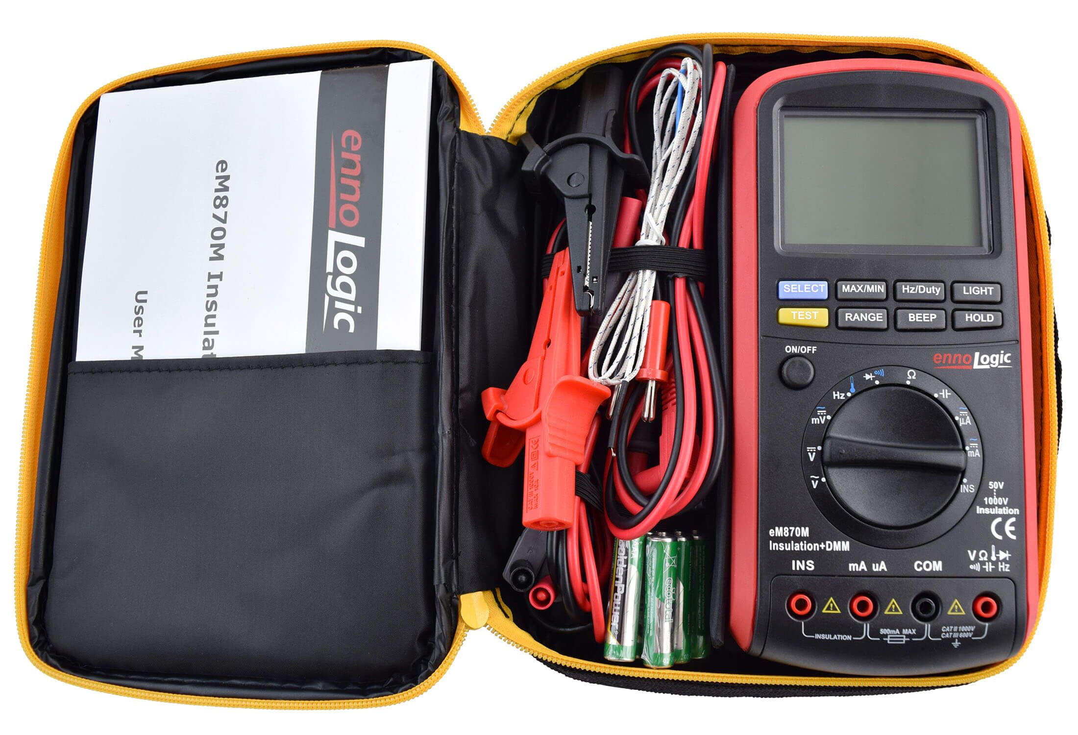 insulation tester megohmmeter with carrying case
